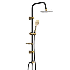 Dusche Säule Fontastock Schwarz Gold Edelstahl ABS Verchromt