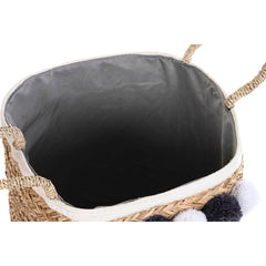 Korb-Set DKD Home Decor Naturfaser Bommeln 40 x 40 x 35 cm 41 x 37 x 36 cm