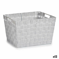 Wäschekorb Kipit Weiß Polyester Stoff Geflochten 10 L 35 x 20 x 25 cm 25 x 20 x 35 cm (12 Stück)