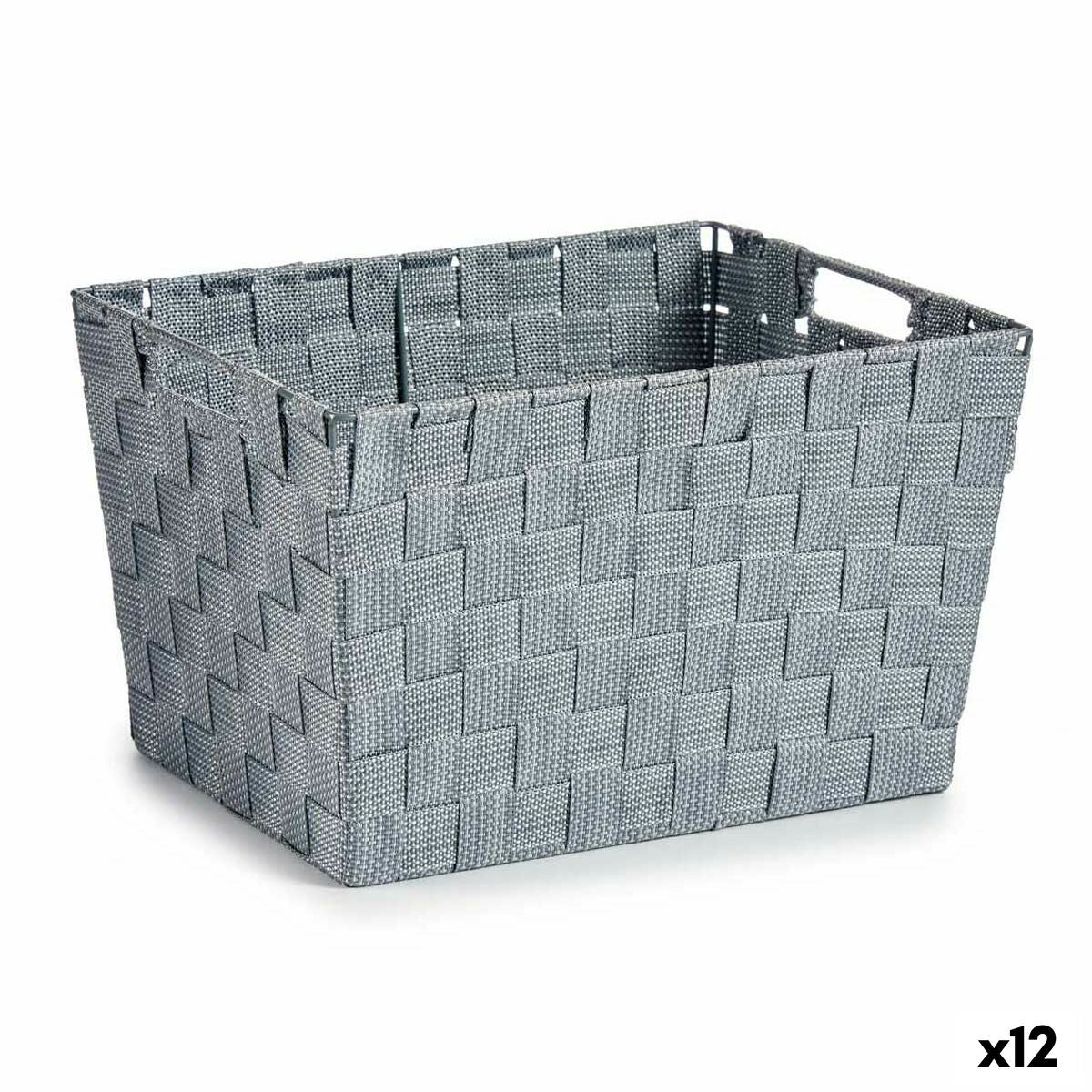 Wäschekorb Kipit Grau Stoff Geflochten 10 L 25 x 20,5 x 35 cm (12 Stück)