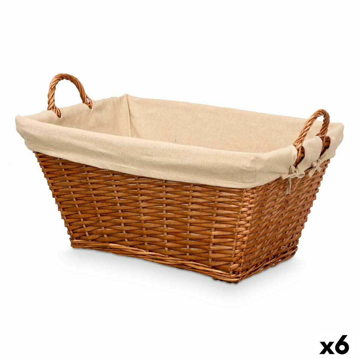 Korb Kipit natürlich Polyester korb Stoff 50 % Baumwolle (6 Stück)